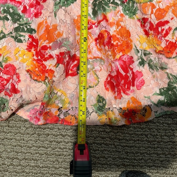 A109 DB Studio Floral Lace Fit Flare A line Dress Sz 18 Pink Spring - Picture 7 of 8